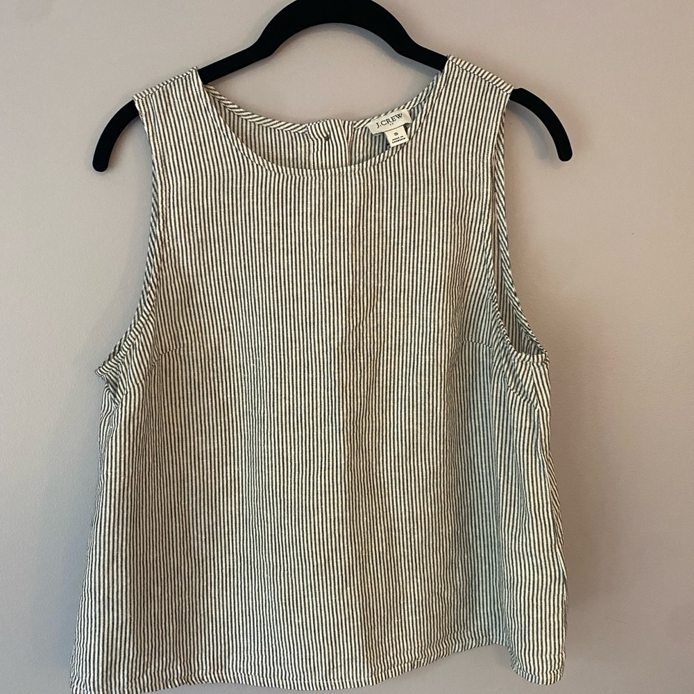 J. Crew Black and White Striped Tank Top